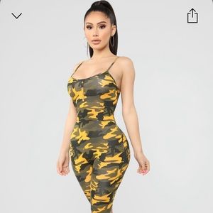 Ground Work Camo Romper-Mustard ‼️